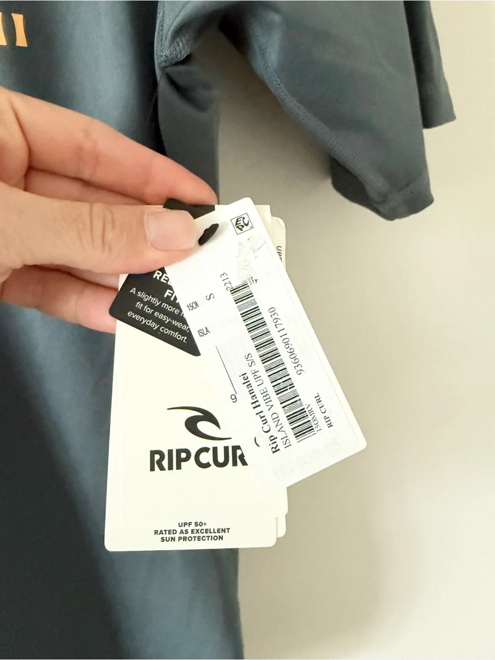NWT Rip Curl Men's Short Sleeve Relaxed Fit Rash Guard Tee - Gray Size S